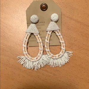 Anthropologie white beaded earrings.